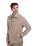 Camisola de Piel en Color Taupe, marca Perry Ellis para Hombre.